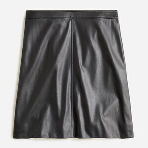 J. CREW Faux-Leather Mini Skirt Black Size 14 NWOT NEW